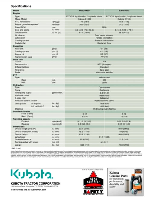 kubota b2601